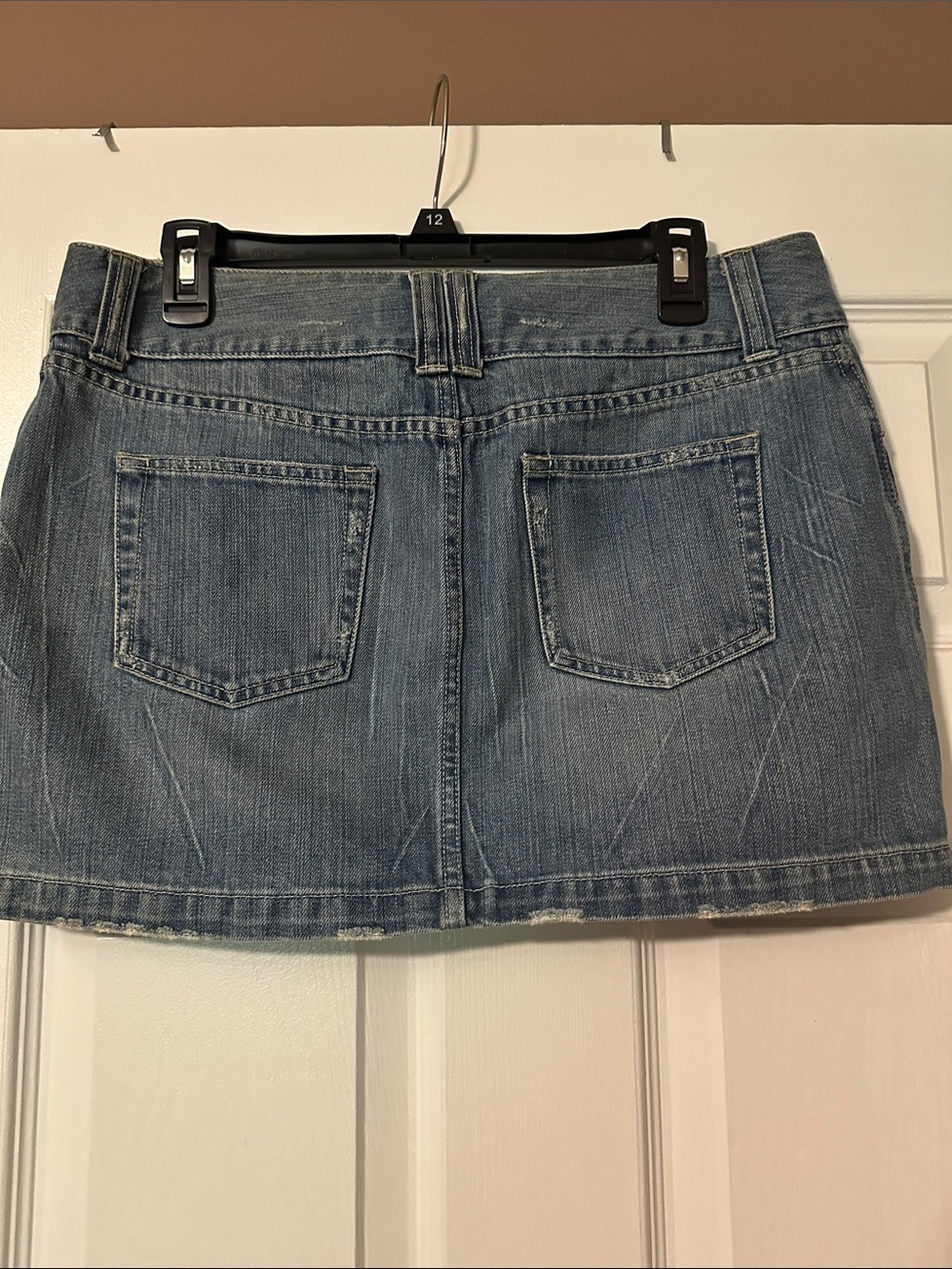 LONDONJEAN Distressed Denim Mini Skirt - Blue - Picture 3 of 5